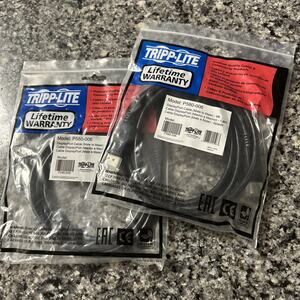 Lot of 2 Tripp-Lite P580-006 Display Port Cable ( Male to Male ) 6ft